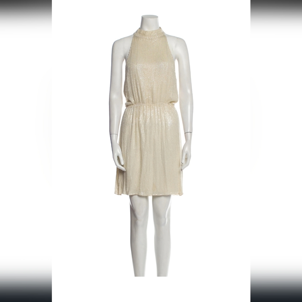 ALICE + OLIVIA Sequin Open Back Silk Dress Size M